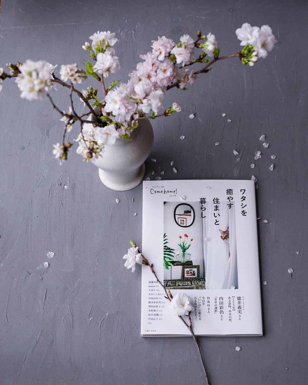 のインスタグラム：「My article is in @comehome_staff  magazine. So happy! #styling #flowerstyling #magazineshooting  🌱掲載誌のお知らせ🌱  「季節の花で我が家に名場面を」最終回です。 これまでありがとうございました。  Come home!最新号(現在発売中)をもって、２年間続いた連載を終了しました。 連載を支えてくれた Come home! 元編集長の八木さんとカメラマンの小野田さんには心から感謝申し上げます。  今号から、新しく生まれ変わったCome home!vo.70は、編集部の皆様の思いが詰まった一冊となっています。 書店でお見かけの際には、手にとっていただけたら嬉しいです。  Come home! vol.7 @comehome_staff  フォトグラファー : @yoichionoda   ※Come home! Webでは、引き続き、 連載「花と器のいい関係」をよろしくお願いします。 (毎月第一水曜日更新)」