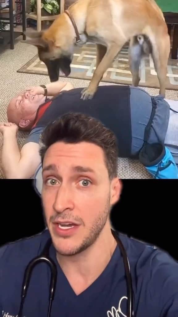 ドクター・マイクのインスタグラム：「Rating animals chest compressions 😅 #cpr」