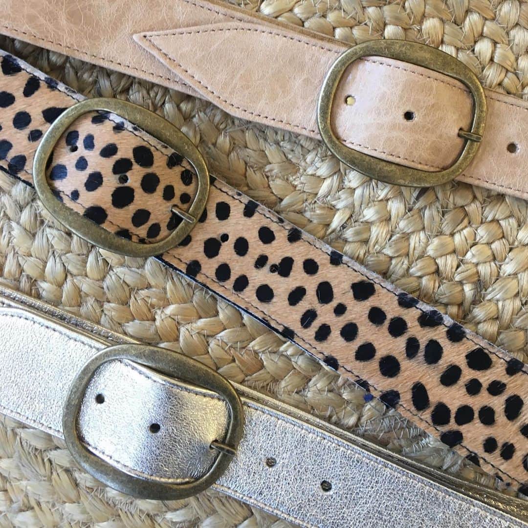 のインスタグラム：「The Maren Belt ✨ Shown in Nubuck, Mini Leopard Calf Hair and Platinum Leather」