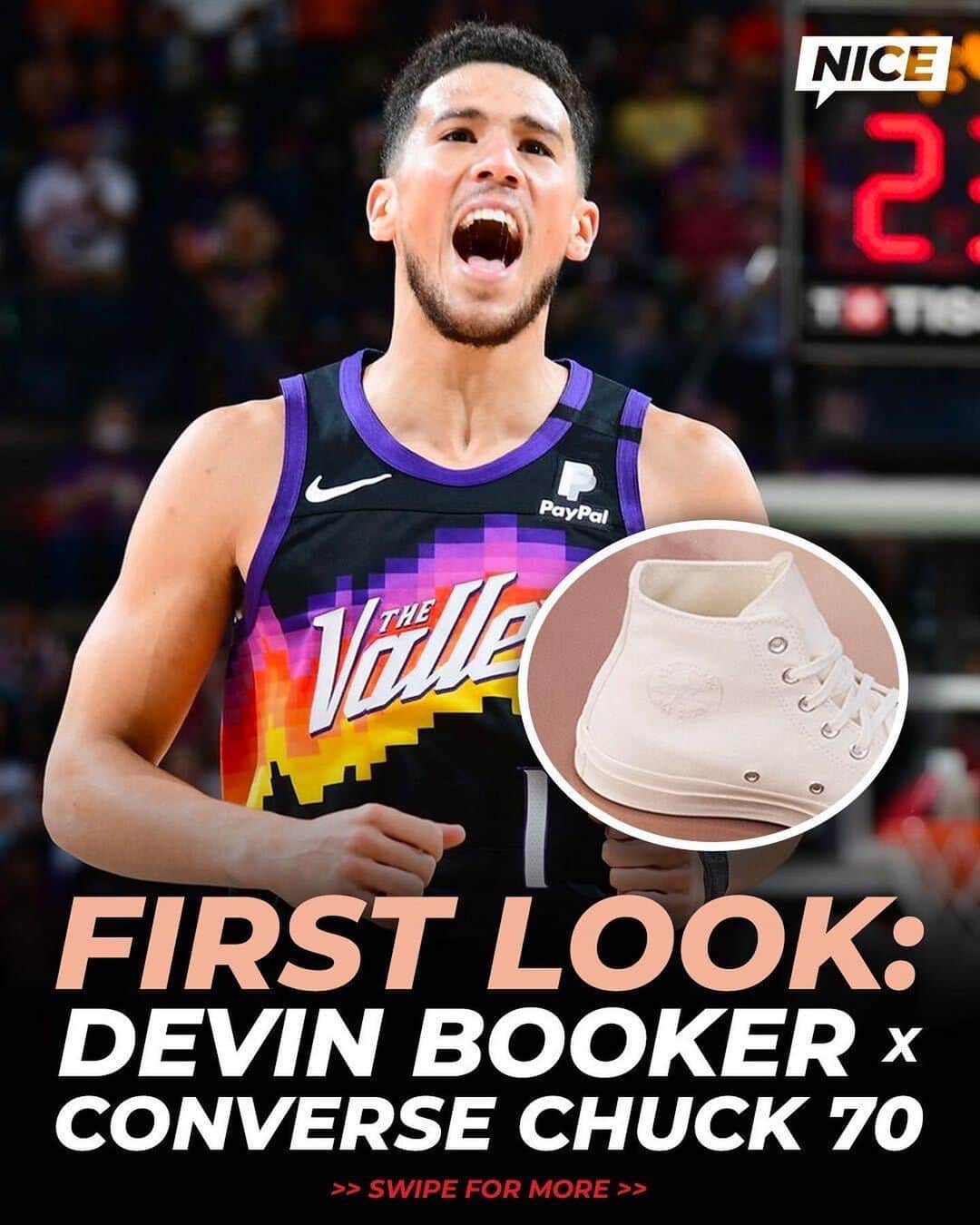 Nice Kicksさんのインスタグラム写真 - (Nice KicksInstagram)「Devin Booker loves his Chuck 70s and now the @suns superstar is releasing his own in collaboration with Converse on April 12 ⭐️☀️ @nicedrops」4月11日 6時06分 - nicekicks