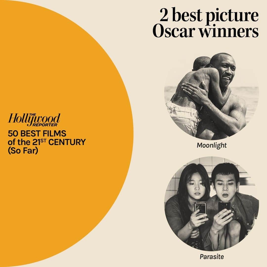 ハリウッド・リポーターさんのインスタグラム写真 - (ハリウッド・リポーターInstagram)「THR's 50 Best Films of the 21st Century (So Far) list includes two #Oscars winners for best picture: 'Moonlight' and 2019's 'Parasite.' Head to the link in bio now for the full list.」4月11日 7時15分 - hollywoodreporter