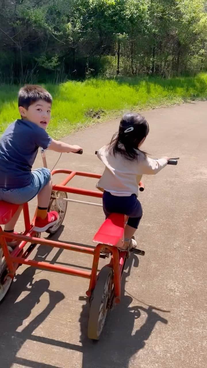 山崎秀晃のインスタグラム：「春休み終わり🌸 あっという間に4歳と2歳。 いつまでも仲良く👦🏻👧🏻」