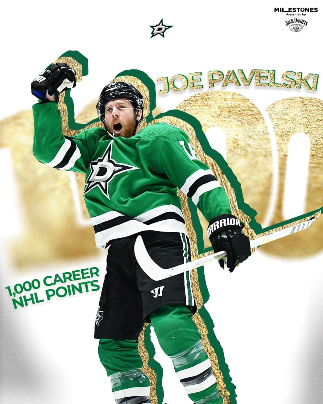 ダラス・スターズのインスタグラム：「Welcome to the 1,000 NHL Point Club, Joe Pavelski! 💫」