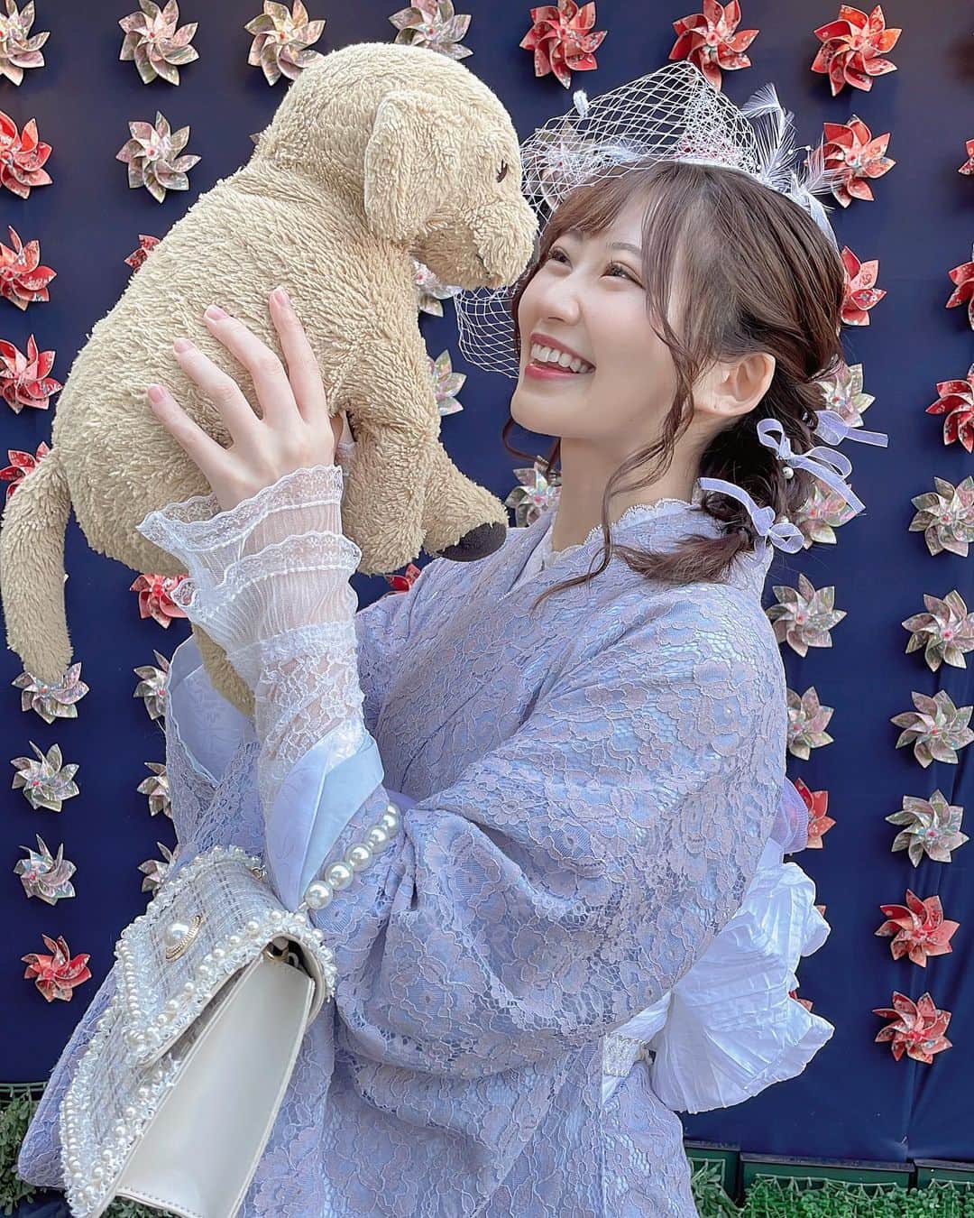 空野青空のインスタグラム：「おはわんこ🐶🐾 いぬさんとのお戯れふぉと！ 今日も頑張ってこうね  𓂃 𓈒𓏸𑁍‬𑁍‬𓏸𓈒‬‬ 𓂃  #着物 #浅草 #着物レンタル #japanesekimono #あおにゃん #空野青空 #ポコ #犬  #おすすめにのりたい」