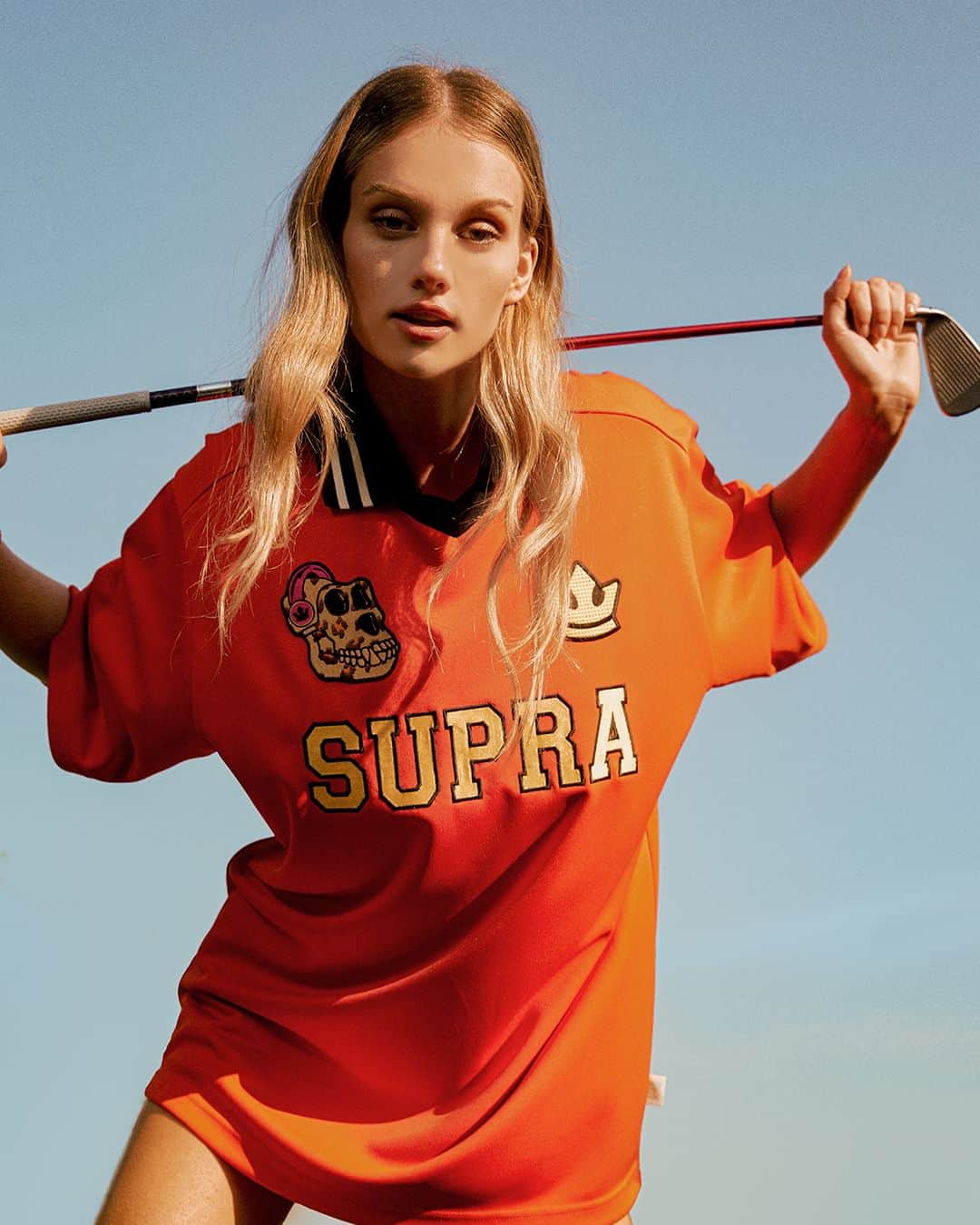スープラのインスタグラム：「SUPRA X BAYC  SUPRA and Bored Ape Yacht Club (BAYC) collaborative collection is released. This collection with BAYC #5837, #5965, and #7298 IPs, is made with fabrics that are suitable for sports activities and can be worn every day as well as athletic wear. Discover more via the link in bio.」