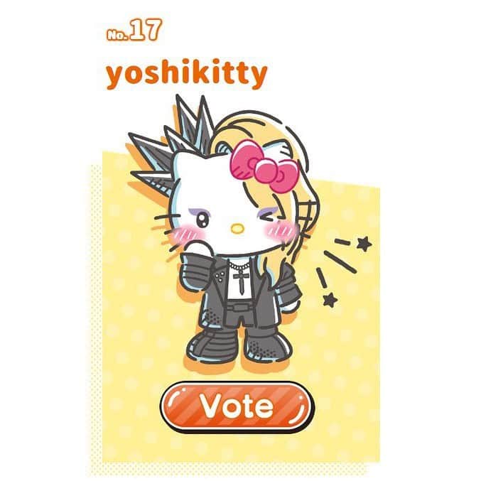 のインスタグラム：「The 2023 #SanrioCharacterRanking has begun! Please support #yoshikitty and VOTE EVERY DAY from all your devices until May 26!  Link in bio: https://ranking.sanrio.co.jp/en/characters/yoshikitty/  #HelloKitty x #YOSHIKI #teamyoshikitty #チームyoshikitty #Sanrio  @yoshikiofficial」