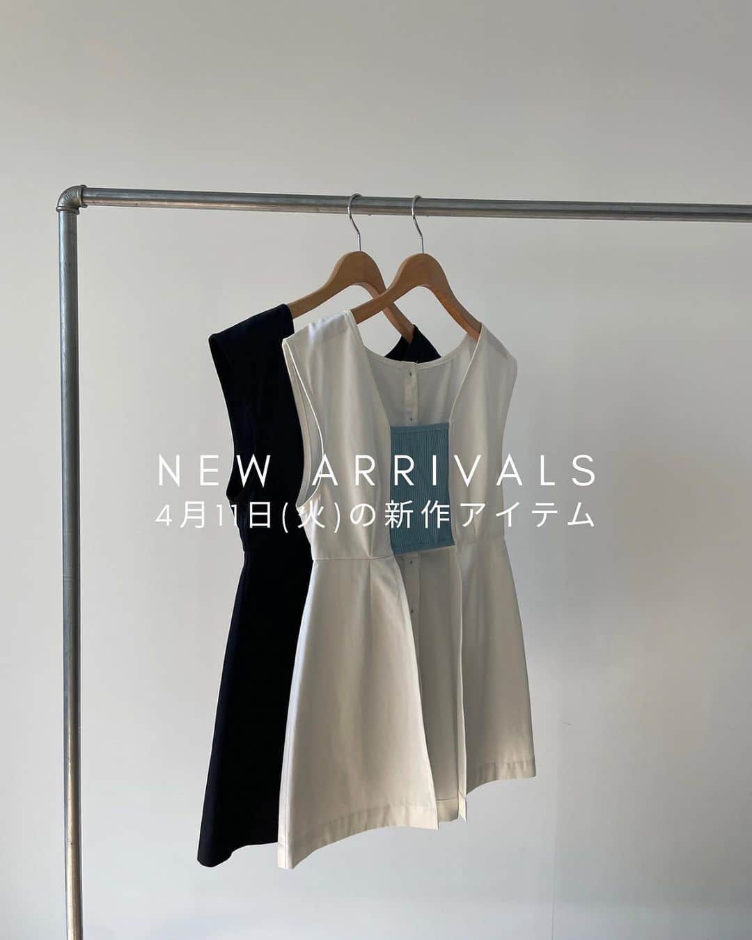 のインスタグラム：「#newarrivals  4月11日(火)お昼12:00〜 4月の新作販売がスタート！  ✔︎ 2face teru boy shirt ✔︎ Slippery bracami ✔︎ Standard sunglasses ✔︎ Ethic bodymake dress ✔︎ Perfect flower dress  #AMAIL #アマイル #新作」