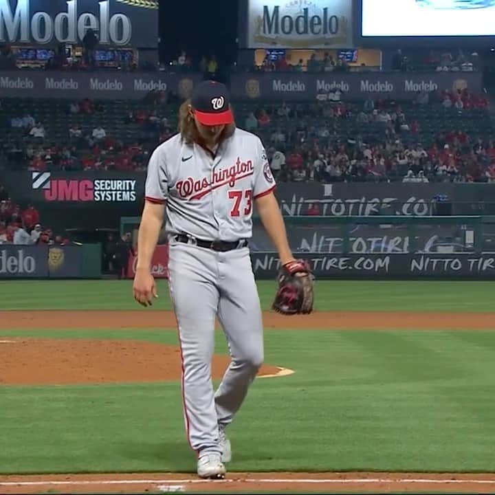 ワシントン・ナショナルズのインスタグラム：「Bryan Harvey was an All-Star for the Angels in 1991.  32 years later, his son Hunter Harvey entered the game against the Angels and struck out Mike Trout to protect a one-run lead.」