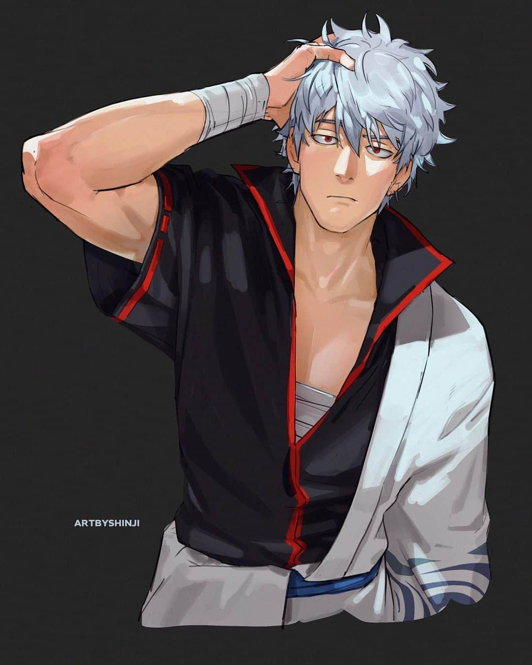 知花シンジさんのインスタグラム写真 - (知花シンジInstagram)「#sixfanarts ② gintoki 🍵  #銀魂 #銀時 #gintama #gintoki」4月12日 2時19分 - artbyshinji