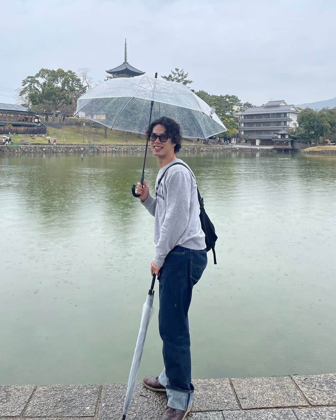 流稜太のインスタグラム：「雨の奈良良い」