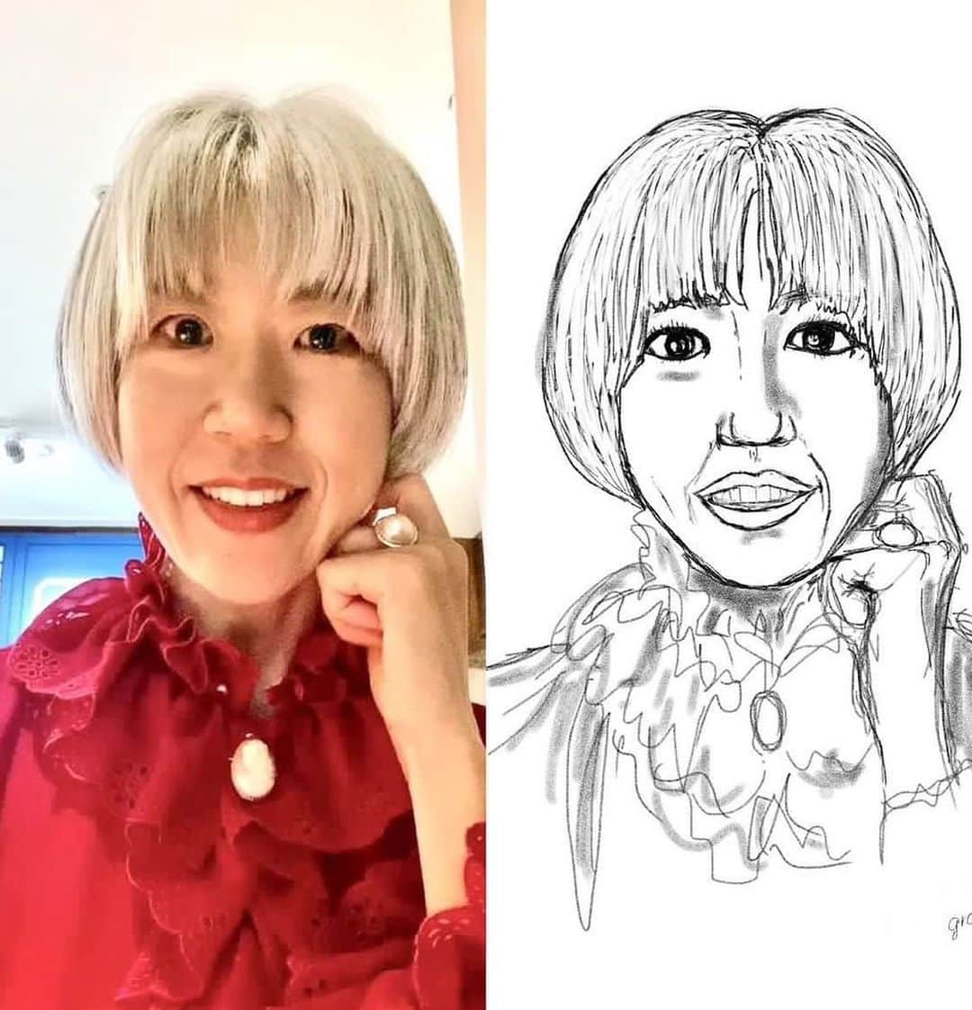 朝倉真弓さんのインスタグラム写真 - (朝倉真弓Instagram)「【ディスり画😆】  美容師さんであり、「ディスり画」画伯でいらっしゃる @gray_hair_master 先生！  ディスり画を描いていただきましたよ💕  特徴を捉えていらして、似てますよね。  あはは😂  ありがとうございます！  本業は美容師さん。しかもグレイヘアに変身中！  サロンは、長野県駒ヶ根市の「n-west」さん。  @n_west_hair  グレイヘアにしていきたいな〜なんて思っている方は、ぜひ頼ってみてください。  良いアドバイスをくださると思います✨ 　 ———・———・———・———・——— 印象年齢マイナス10歳 《美姿勢＆品格ウォーキング》  インストラクター・朝倉真弓  @mayumi_asakura ⁡ LINE公式ご登録特典配布中⭐️ ⁡ →プロフィール欄URLより LINEにご登録ください✨ ———・———・———・———・———  #ディスり画 #ディスり画 #似顔絵 #似顔絵オーダー #品格ウォーキング #美姿勢 #ウォーキング講師 #ウォーキングインストラクター #ウォーキング #グレイヘアモデル #グレイヘア #朝倉真弓」4月11日 20時06分 - mayumi_asakura