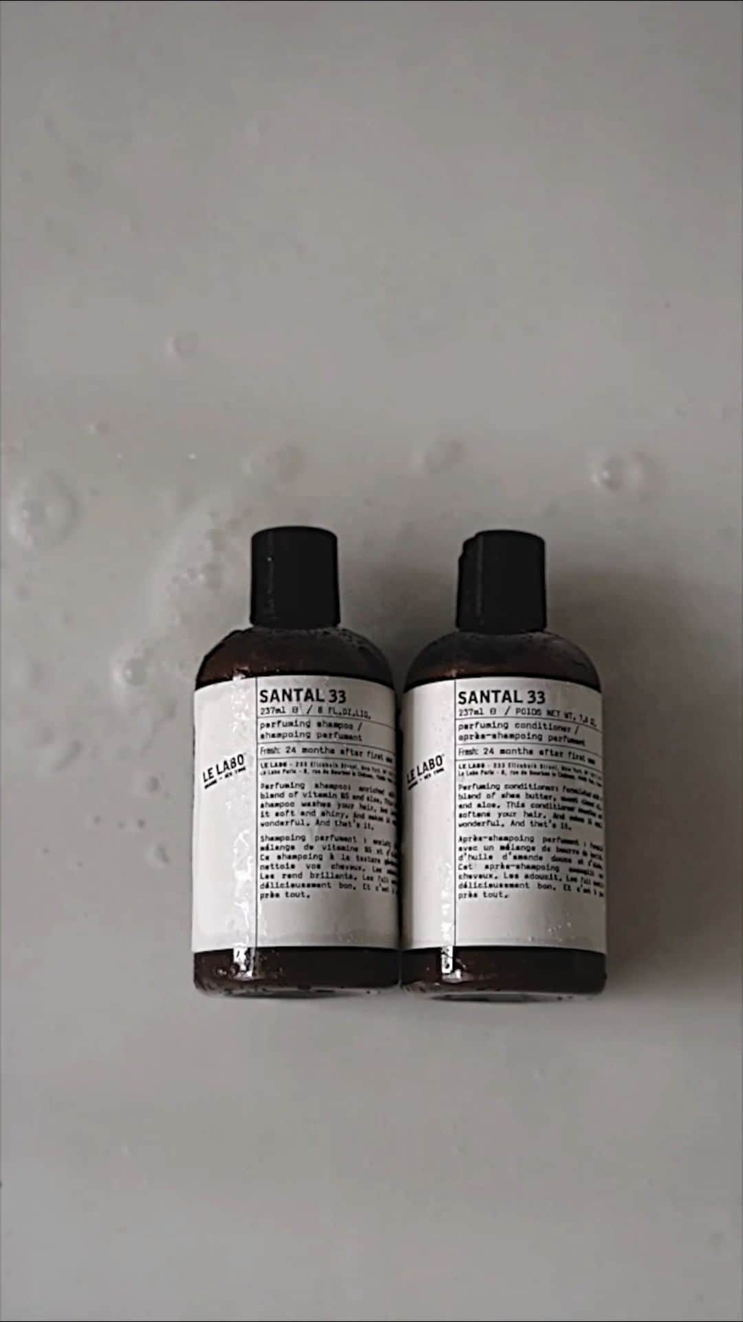 ルラボのインスタグラム：「TLC for your hair: Smooth, soften, scent, repeat...perfuming shampoo & conditioner #santal33」