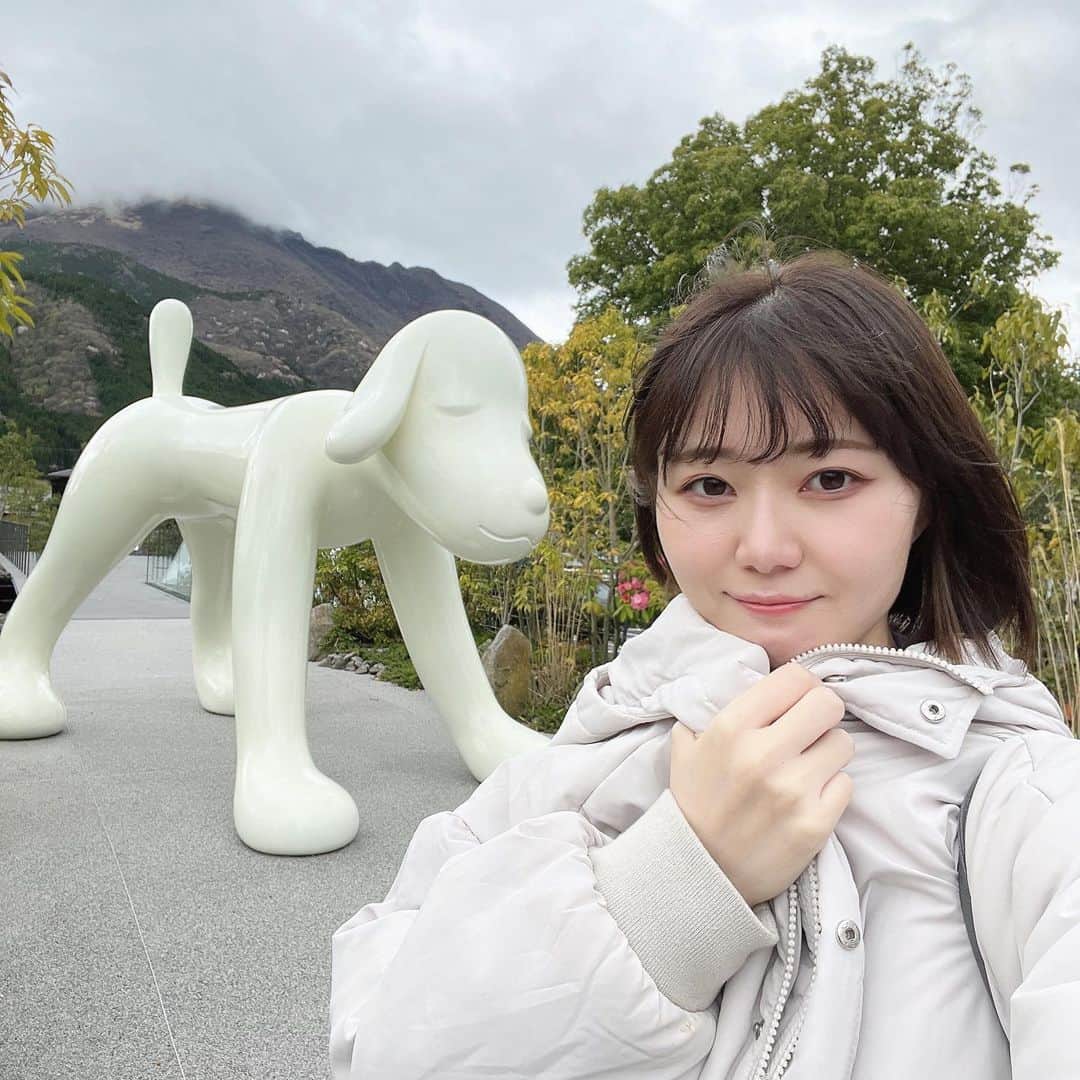 いけちゃんのインスタグラム：「ぼっち由布院旅行でｲｯﾇ見つけた」