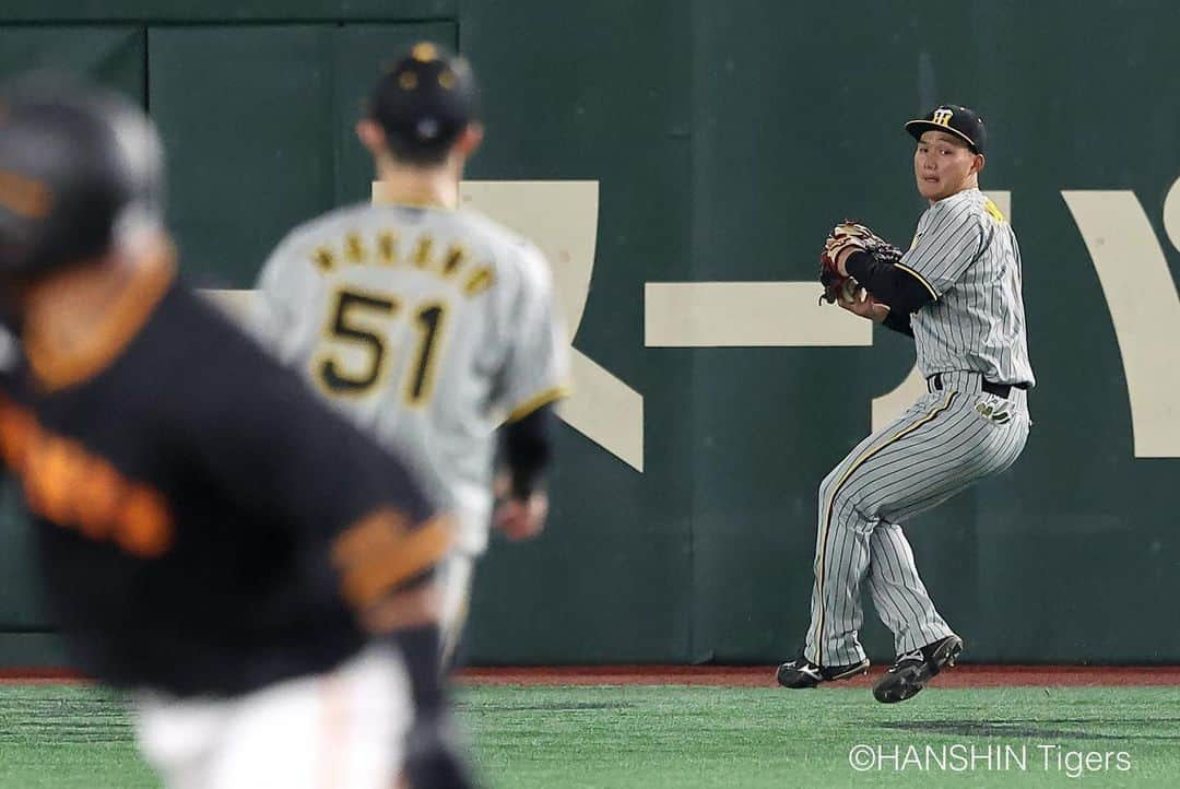 阪神タイガースさんのインスタグラム写真 - (阪神タイガースInstagram)「4月11日巨人戦の試合写真をお届けします！ #木浪聖也 選手 #西勇輝 選手 #近本光司 選手 #森下翔太 選手 #富田蓮 選手 #中野拓夢 選手 #ジェレミービーズリー 選手 #阪神タイガース  #ARE」4月11日 22時08分 - hanshintigers_official