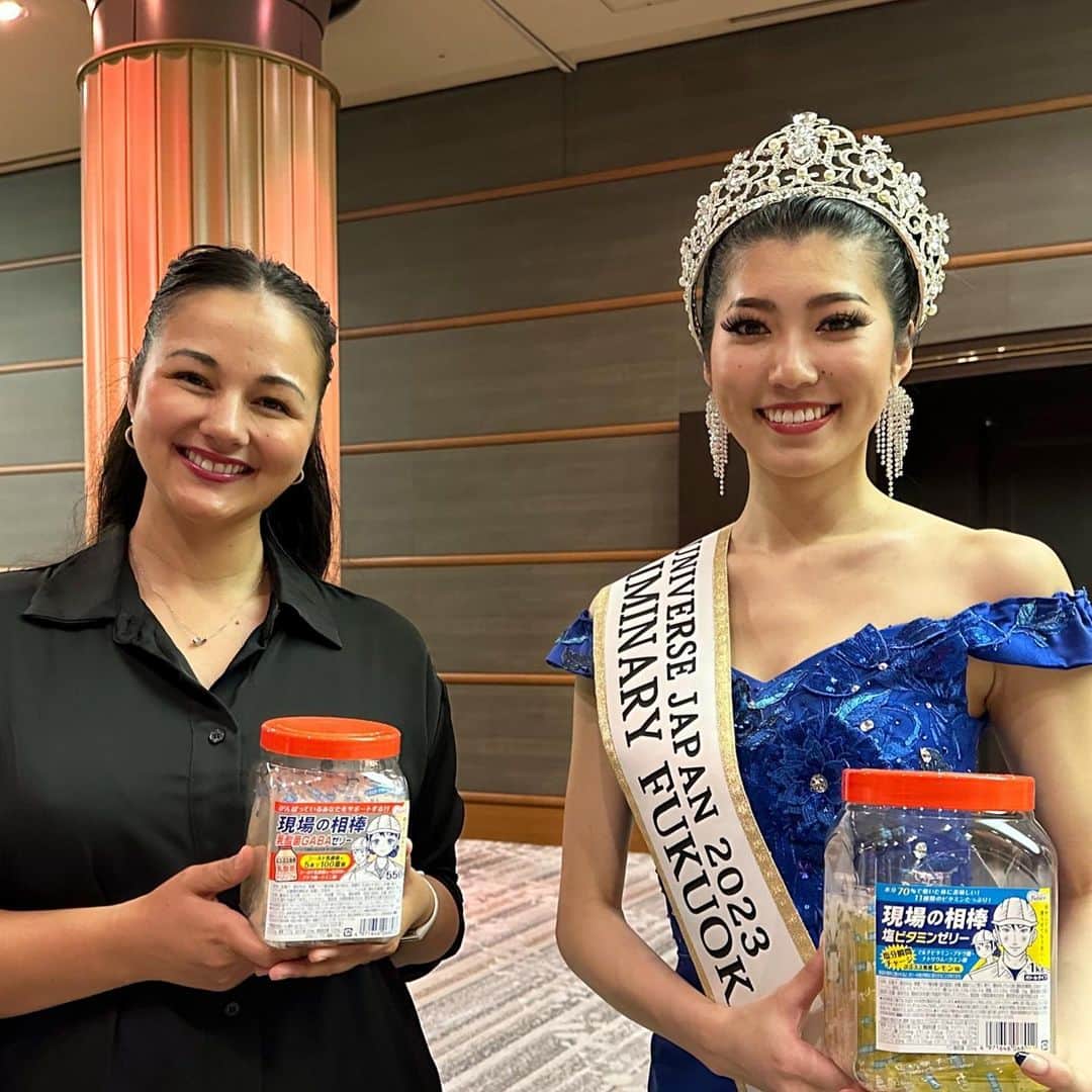 エリナ シルカさんのインスタグラム写真 - (エリナ シルカInstagram)「@k_a_i_d_e_a の塩ビタミンゼリーと一緒に　Best of Miss Fukuoka の大会に行ってきました！みんな綺麗だった〜✨」4月11日 22時33分 - laura_elina_ymd