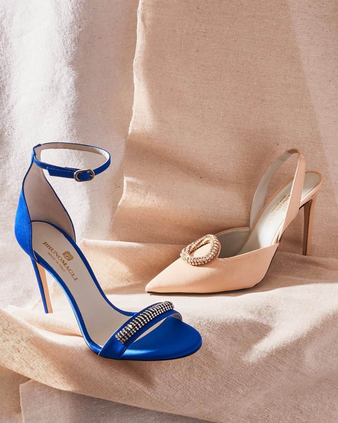ブルーノマリのインスタグラム：「Stepping into forever with the perfect pair of shoes ✨   #BrunoMagli #BridalWeek #SomethingBlue #BridalShoes」