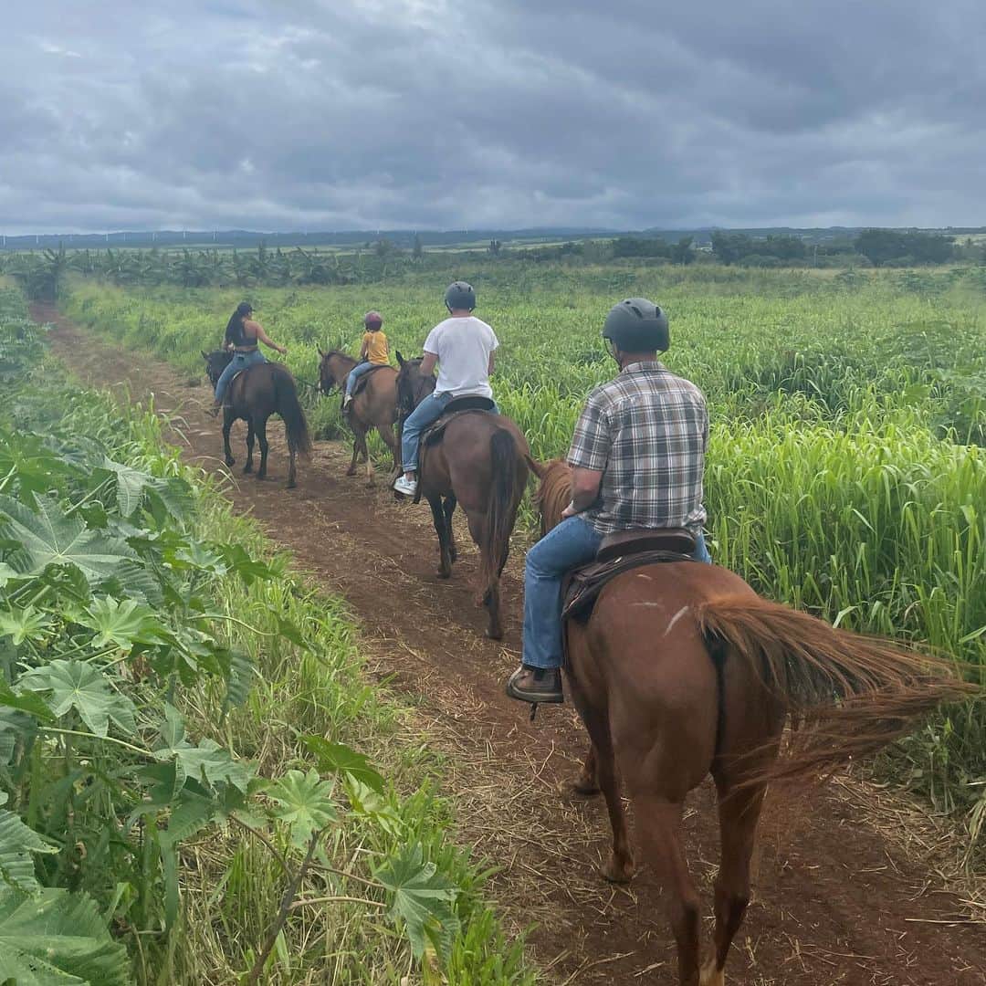 ジュリアン・エデルマンのインスタグラム：「Maikai ke ola 🏖️ 🐎 🤙」