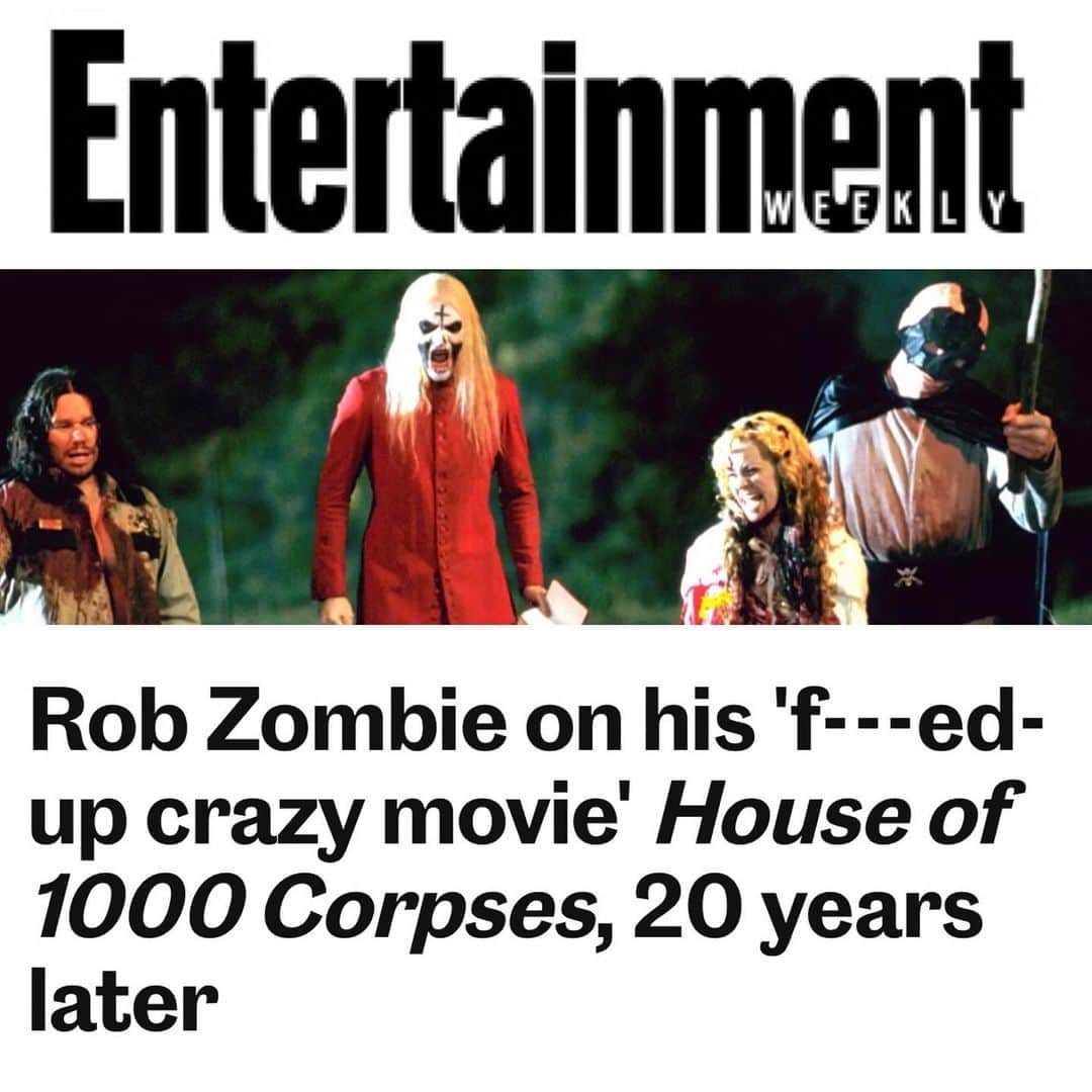 ロブ・ゾンビのインスタグラム：「Head over to @entertainmentweekly for a new article on 20 years of HOUSE OF 1000 CORPSES.☠️☠️☠️☠️☠️☠️☠️☠️ #robzombie #houseof1000corpses」