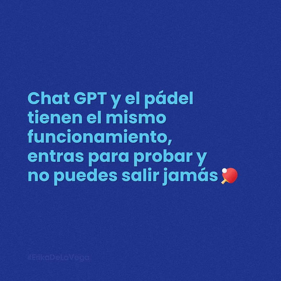 Erika De La Vegaさんのインスタグラム写真 - (Erika De La VegaInstagram)「No me queda claro si estamos avanzando como especie.  #ErikaDeLaVega #chatgpt #padel」4月12日 7時18分 - erikadlvoficial