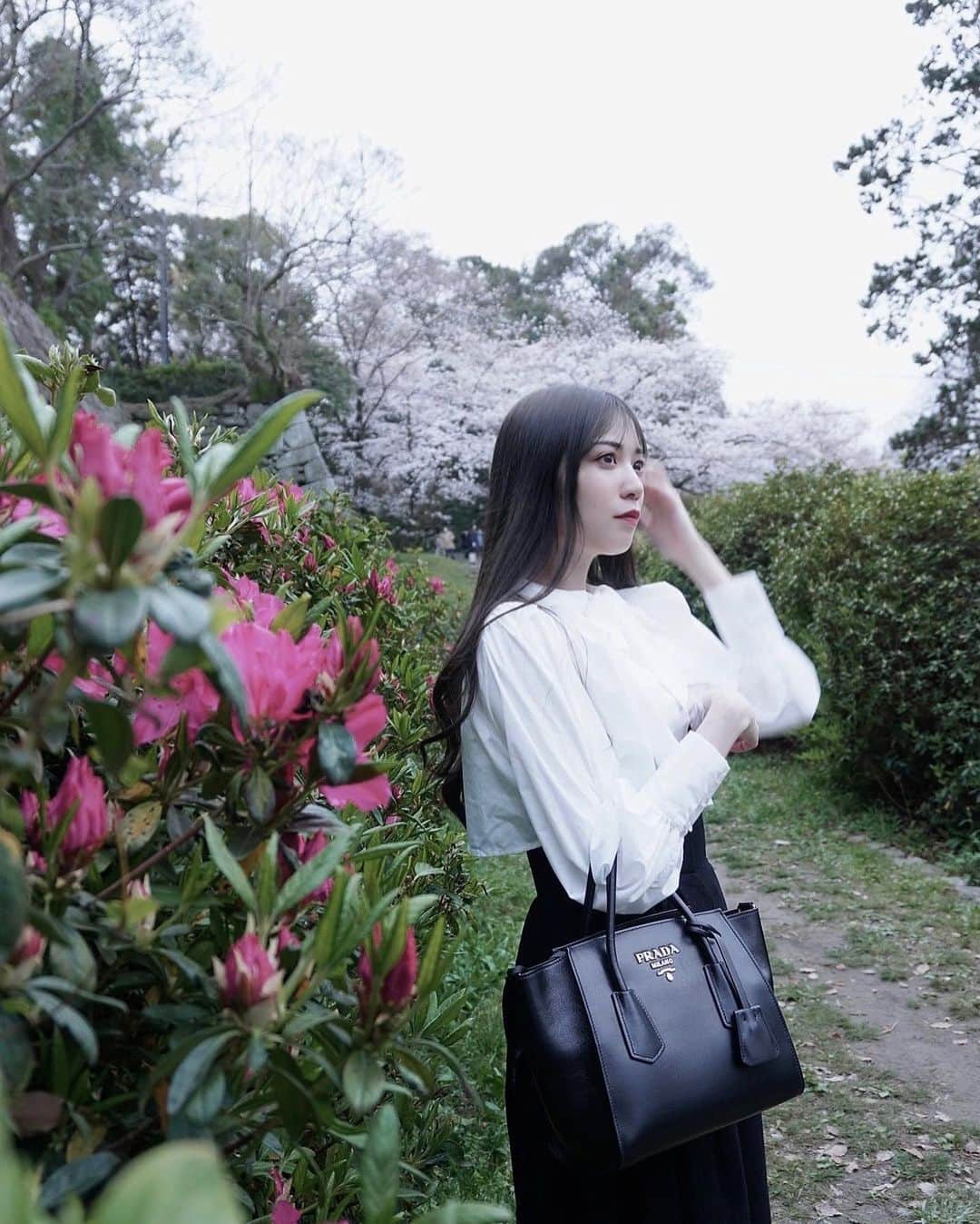 上野瞳さんのインスタグラム写真 - (上野瞳Instagram)「日本じゃないみたいでお気に入りの1枚🌺 桜のピンクとはまた違ったビビットピンクな このお花のコンビめずらしくて好き💐 通学路によく咲いてたな〜🤭何てお花だっけ？  ピンクと言えば前回のコスメ定期便RAXYが なんと大好きなCICAクリームブランドの シトラナさんの現品セットでした🥹🔥🔥アツい こちらのシカクリーム実は前から大好きで 開けた瞬間嬉しすぎて満面の笑みに😂❤️‍🔥❤️‍🔥←   シカクリーム以外のミスト化粧水、 ナイトクリーム、UVプライマーは全て初挑戦✊ UVプライマーは使ってみたらなんとピンク色🌸 絶対白だという先入観があって意外でしたが 肌に乗せるとワントーン上がるし肌が ブルベ寄りの色味になるから儚い印象になります🕊 これは韓国メイクと相性良さそうだ🤫💕  また動画作りたいっ✊🔥  #福岡観光 #舞鶴公園 #桜スポット #お花見スポット #ブルベメイク #ブルベコスメ #ブルベ夏コスメ #ブルベ冬コスメ #ブルベ夏 #ブルベ冬 #ブルベ #ブルベサマー #ブルベ #シカクリーム #cicaクリーム #韓国メイク #韓国コスメ #raxy #raxybeautybox #pr #raxy公式アンバサダー」4月12日 20時41分 - hitomi.8