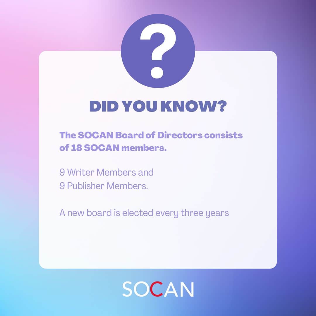 SOCANさんのインスタグラム写真 - (SOCANInstagram)「Learn more about the SOCAN Board of Directors in our link in bio ~」4月12日 22時00分 - socanmusic