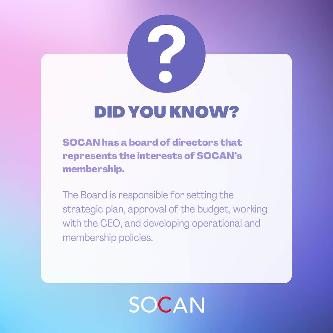 SOCANさんのインスタグラム写真 - (SOCANInstagram)「Learn more about the SOCAN Board of Directors in our link in bio ~」4月12日 22時00分 - socanmusic