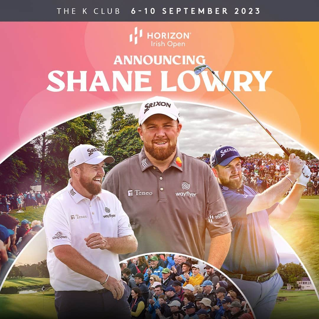 シェーン・ローリーのインスタグラム：「Shane is back! ☘️💚  @shanelowrygolf will once again tee it up in his home country this September at the #HorizonIrishOpen  Ticket link in bio 🎟️」