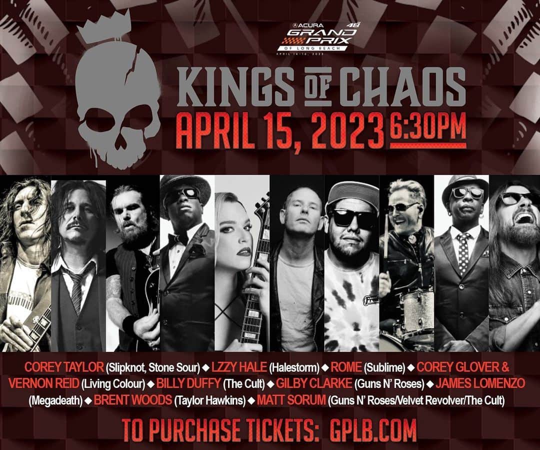 ジー・ヘイルのインスタグラム：「I’m so incredibly excited to joining the legendary @kingsofchaos @gplongbeach on April 15th!  Get yer tix ! See y’all there!」