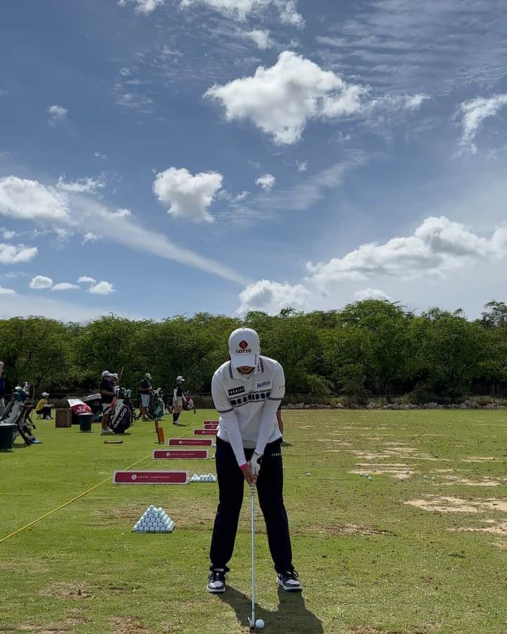 チェ・ヘジンのインスタグラム：「Lotte championship is coming🔥  New today better tomorrow  #lottechampionship #hawaii #hoakaleicountryclub #lpga #golf」