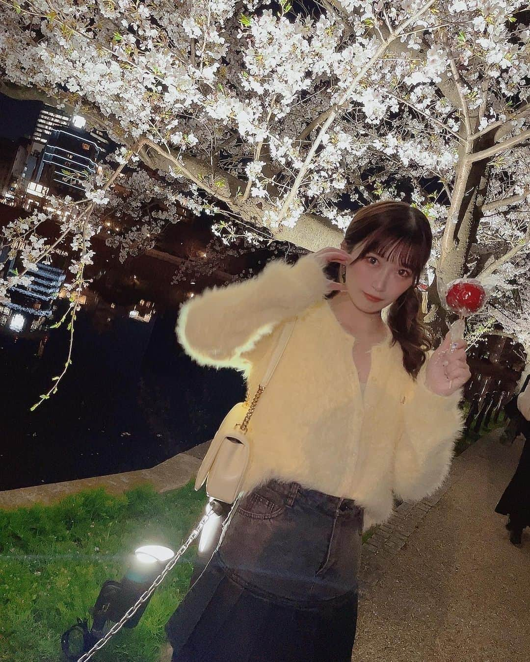 美園和花さんのインスタグラム写真 - (美園和花Instagram)「上野で夜桜🌸葉桜🍃  #夜桜 #上野 #🌸」4月12日 19時10分 - misono_waka