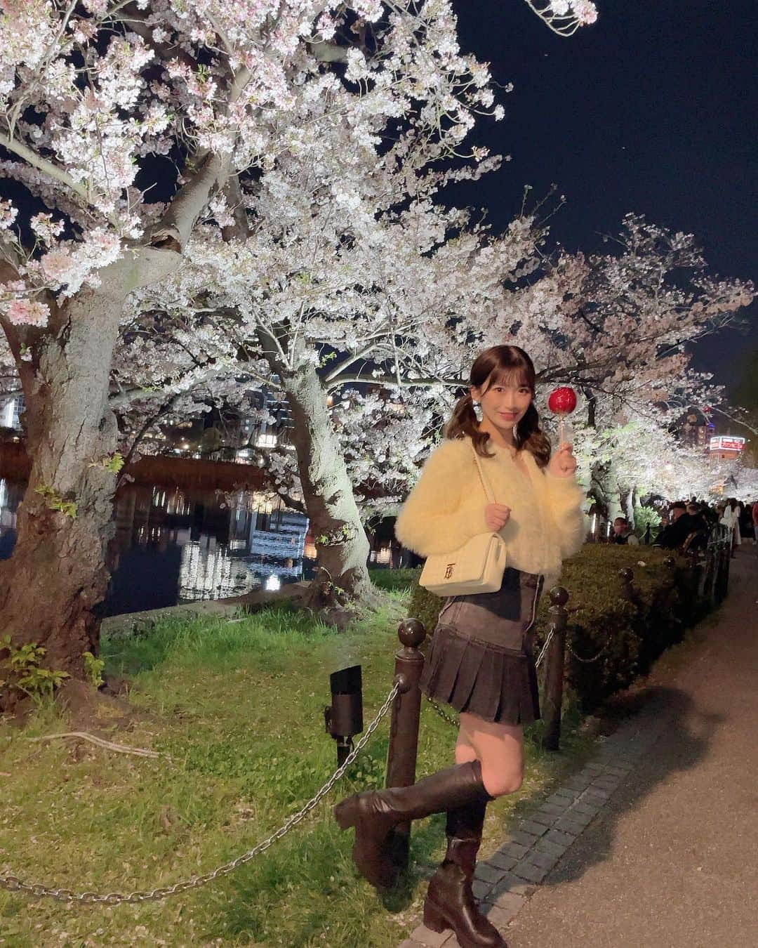 美園和花さんのインスタグラム写真 - (美園和花Instagram)「上野で夜桜🌸葉桜🍃  #夜桜 #上野 #🌸」4月12日 19時10分 - misono_waka