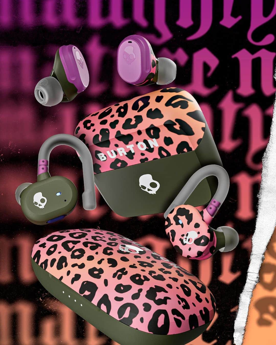 Skullcandy Japanのインスタグラム：「BURTONコレクション ✔️Crusher Evo - サブウーファー搭載振動するヘッドホン ✔️Push Active - Skull-iQ搭載 声だけでオーディオをコントロール可能 ✔️Mod - マルチポイント搭載 2台のデバイスと同時接続が可能 Name Dropperボードグラフィックからインスピレーションを受けています🏂  スカルキャンディー公式サイトにて販売中💀」