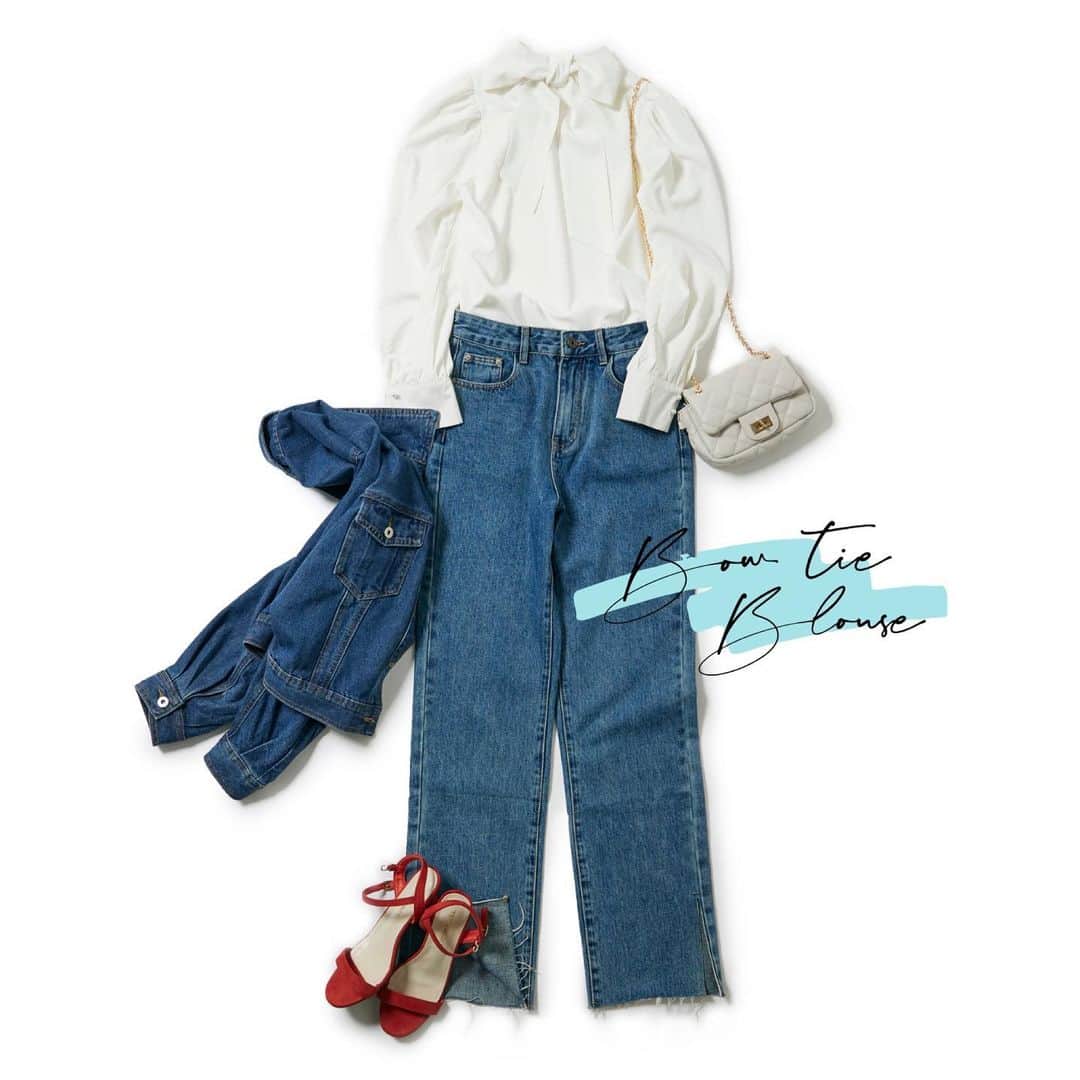 clearimpression_officialのインスタグラム：「• INED CLARO   Styling need now  ニューノーマルな時代にオフィスや普段も肩ひじ張らずに自分らしさを表現したい。 今必要なのはそんなスタイリング。  適度なトレンド感や着心地にも拘ったINÉD CLAROの商品を スタイリスト高木千智さんがセレクト。  2WAYスリットスリーブブラウス ￥7,920   ストレートスリットデニム ￥13,200   #inedclaro #イネドクラロ #オフィスカジュアル　 #オフィススタイル #スタイリスト高木千智 さん #ブラウス #デニム　#大人女子 #flandreonlinestore」