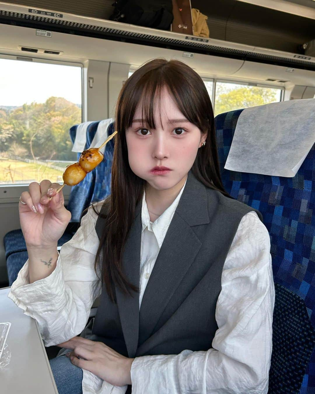 鹿の間さんのインスタグラム写真 - (鹿の間Instagram)「電車旅ハマりそう〜  美味しいお菓子とお弁当、大きなカフェラテ買って遠出したい🚞  草津行きの電車、満開の桜がずっと続いてお団子も食べて幸せ絶頂。長いので寝るかなと思ったけど行きも帰りも爆語り。楽しかった( ~¯ ‪‪ᵕ¯)~  #電車旅 #群馬 #草津」4月12日 20時05分 - rhodon41