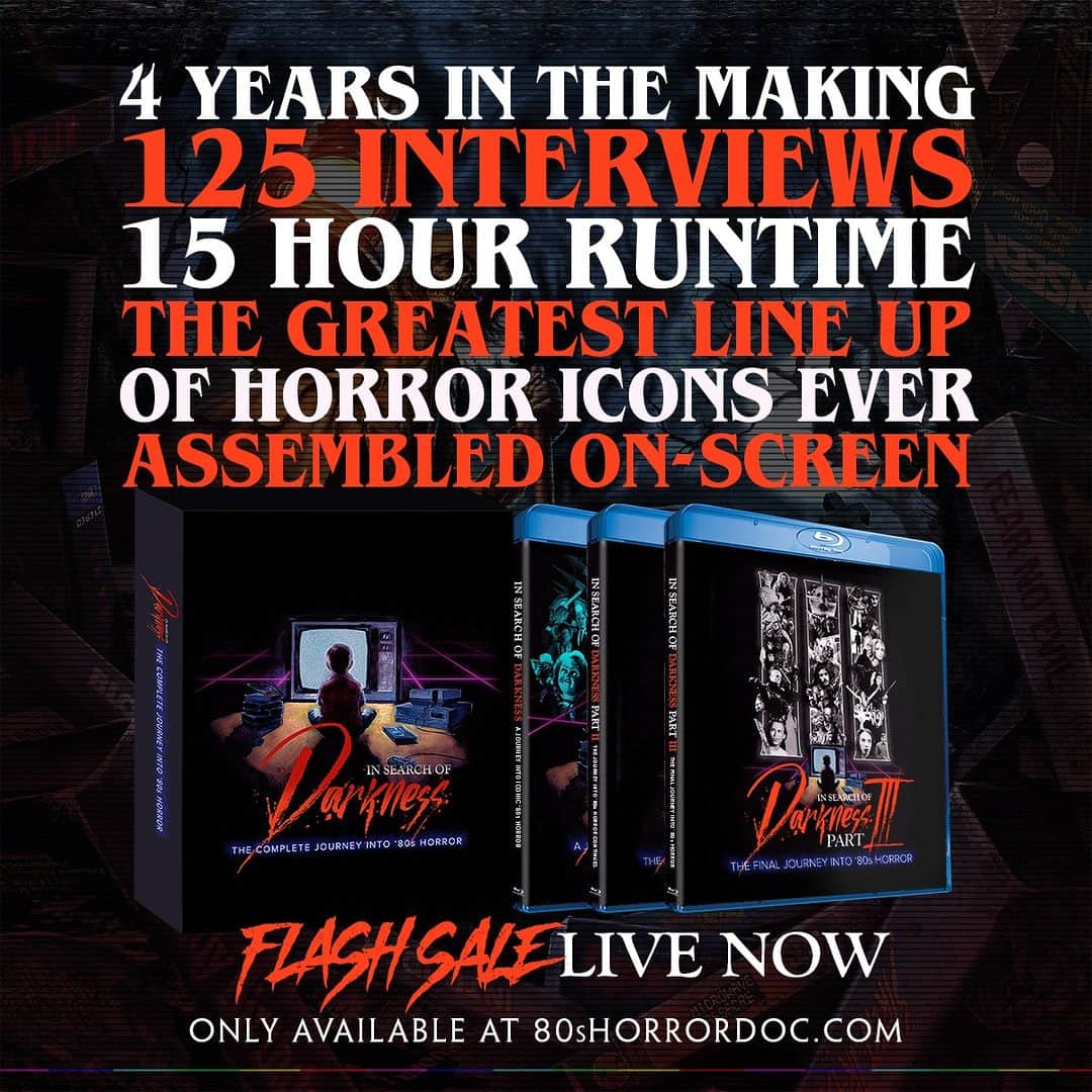 コリィ・テイラーのインスタグラム：「I'm so proud to have been part of the @80shorrordoc trilogy In Search of Darkness. If you haven't checked it out, right now is your last chance to get it. Order any of the three installments, grab a bundle, or snag for the full trilogy at the link in my bio before your opportunity ends at midnight tonight. #80shorrordoc」