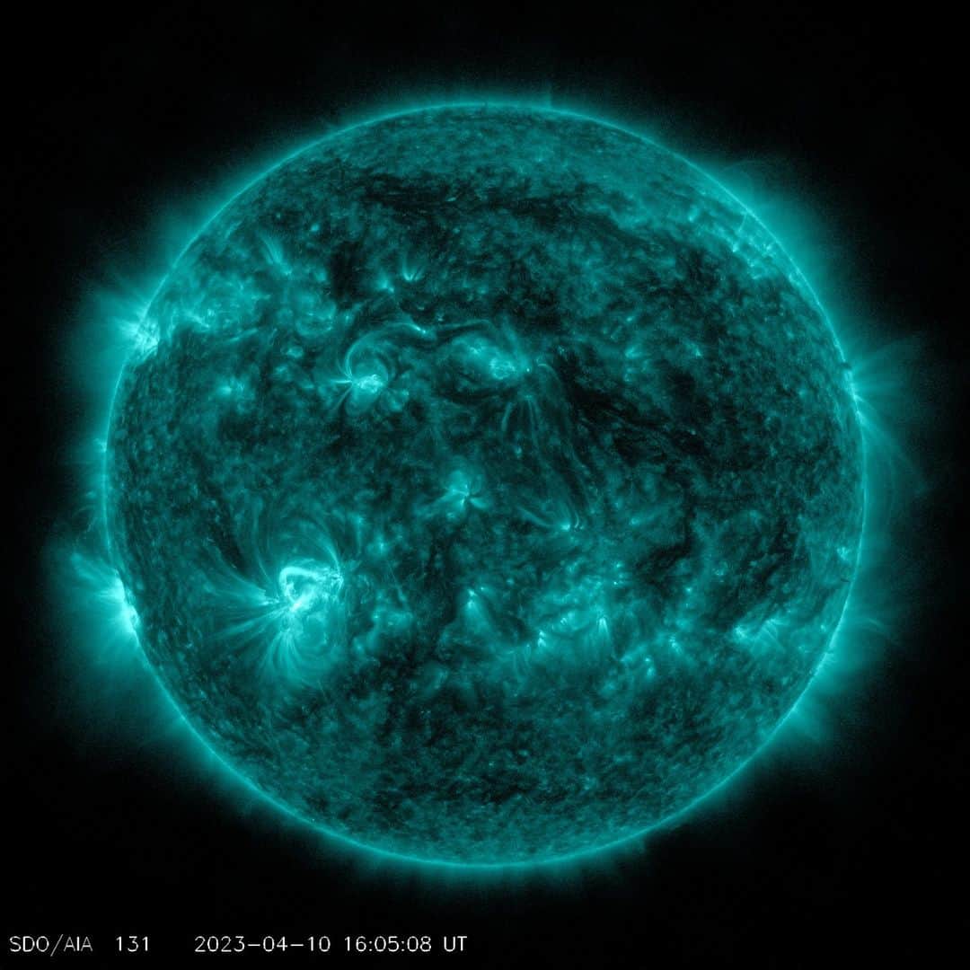 NASAさんのインスタグラム写真 - (NASAInstagram)「✨ We’re in an Era of excellent space exploration:  1: SDO Debuted its first images of the Sun in 2010, but this image is from 2023. The Sun, colorized turquoise to highlight certain features, glowing against a black background.  2: You’ve gotta be Fearless to explore Venus with its crushing atmosphere! Composite image of Venus, a gold & dark orange mottled globe against a black background.   3: Speak Now if you're as excited about this new image of the Crab Nebula as we are! This composite image shows bright purple & magenta light at the center against a dark black background.  4: Seeing Red? So was the Spitzer Space Telescope in this image of the North America Nebula. A mass of red clouds of gas & dust, forming a partial circle.   5: Voyager 1’s iconic Pale Blue Dot image was taken just after 1989 — on Valentine’s Day in 1990. Light blue background, with a few vertical stripes of sun rays running vertically through the frame. Earth is a single, bright blue dot.   6: Our satellites’ view of electric lights on Earth have a Reputation for helping us track changes caused by weather and human activities. The northeastern United States at night. Lights of human activity shine where there are cities, as bright white clumps.  7: In June 2020, Lover…sorry Lonar Lake in India turned light pink, potentially because of microscopic life in the water. A small, nearly circular lake that shows up bright pink with a halo of bright green vegetation is visible.   8: The Moon shows up frequently in Folklore, and also in the view of spacecraft like Hubble! Satellite image of the Moon, a gray globe that reaches to the edges of the image.  9: Saturn’s rings, seen here by Cassini, haven’t been here for Evermore — they likely formed between 10 and 100 million years ago. A close-up image of Saturn's rings. The rings extend from the top of the image, curving out to the left, before disappearing into the bottom.   10: Webb’s view of the iconic Pillars of Creation show countless stars against the Midnight blues of space. Layers of semi-opaque, rusty red gas & dust that start at the bottom left toward the top right, against a starry blue background.  #NASA #TaylorSwift #Space #Planets #Eras」4月13日 6時00分 - nasagoddard