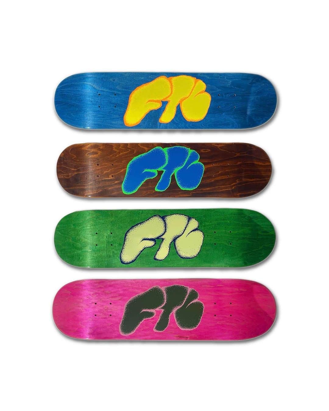 エフティーシーのインスタグラム：「FTC Whipped Decks Releasing Online Tomorrow, Thursday 4/12 at 10AM PST   BLUE — 7.75 x 31.63” BROWN — 8.0 x 32” GREEN — 8.25 x 32.38” PINK — 8.5 x 32.38”  #ftc #ftcskateboarding #forthecity #ftcsanfrancisco #ftcjp #ftctokyo #ftcnagoya #ftcosaka #ftcspringsummer23」