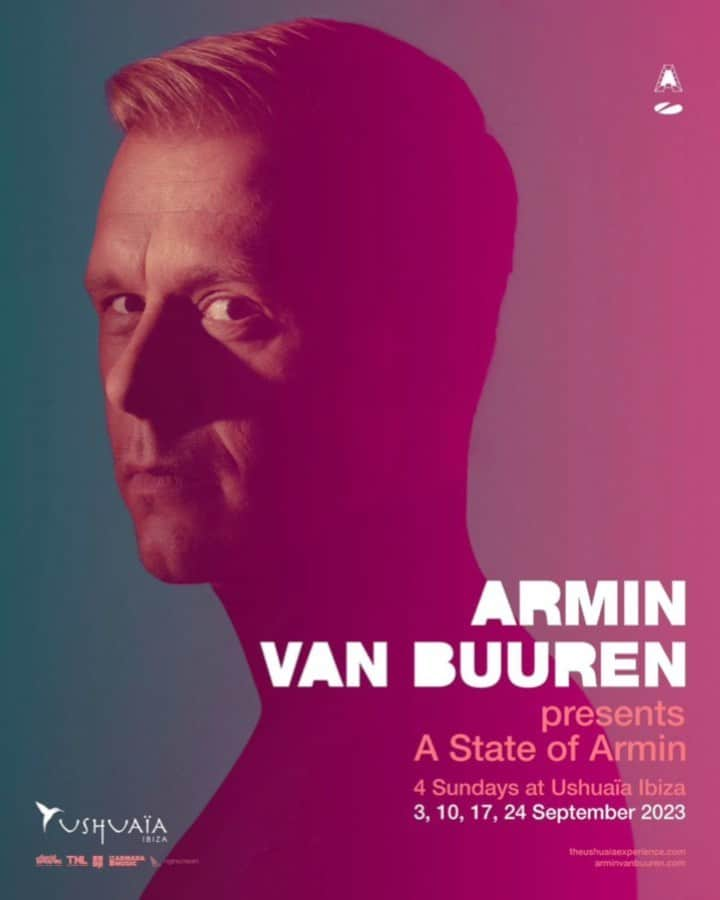 Armin Van Buurenのインスタグラム：「Who's joining me in Ibiza this year?! This September I'll be returning to the magical island with 4 special shows at @ushuaiaibiza! So excited for this, it's always a blast playing here 🔥」