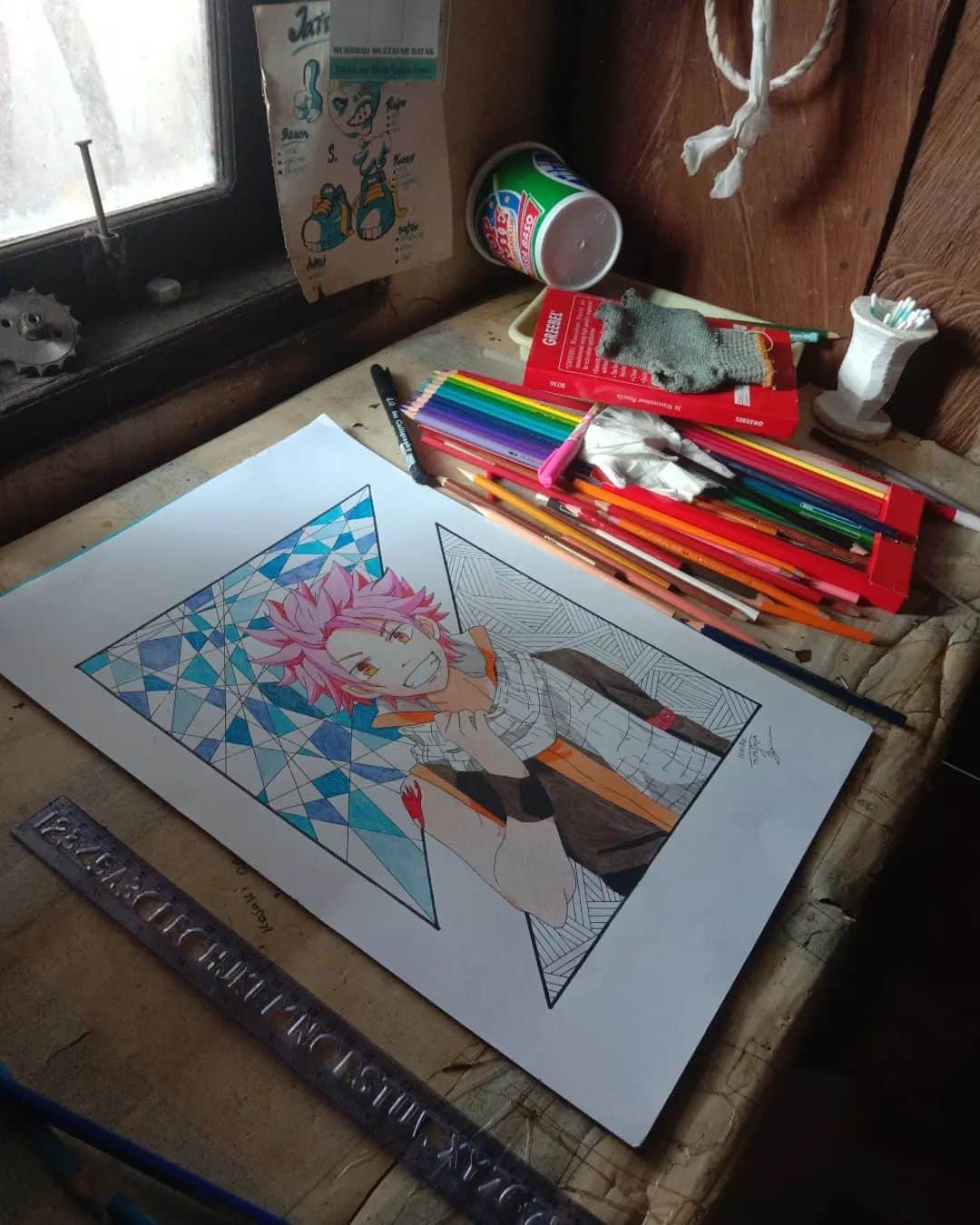 池間夏海ファンページのインスタグラム：「Miss my old table ❤️ #draw  #table  #anime  #instagram」