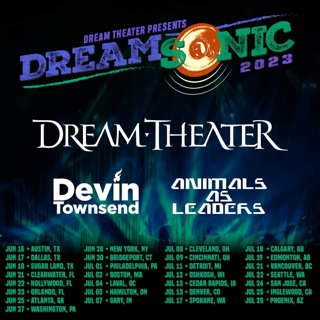 ドリーム・シアターのインスタグラム：「We are all so incredibly excited to present Dream Theater’s very own prog-metal music festival, Dreamsonic 2023!  On our inaugural run this summer we will be joined by special guest @dvntownsend, & @animalsasleaders! Dreamsonic promises to be a reoccurring musical event that will deliver history-making nights of amazing music for many years to come!  You’re not going to want to miss this one! Tickets go on sale Friday, April 14th at 10am.  #Dreamsonic #Dreamsonic2023 #DreamTheater #DevinTownsend #AnimalsAsLeaders」