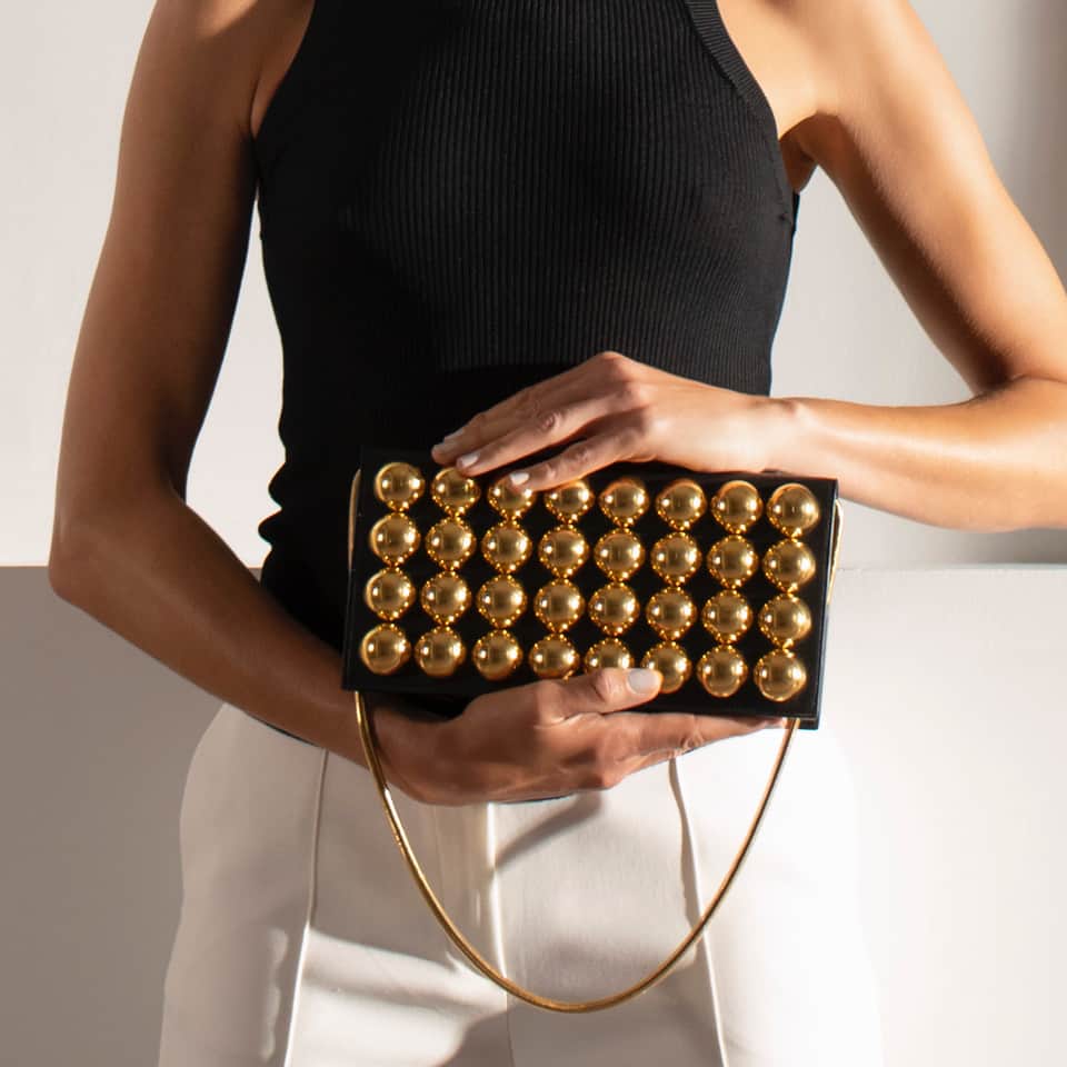 ステファンローランさんのインスタグラム写真 - (ステファンローランInstagram)「New handbag drop!  Find the complete collection in the link in our bio and let us know what you think here below!  Introducing the #ULTRAPOP clutch in black leather and golden studs. A staple piece to accompany you from denim day... to your evening soirée ! #StephaneRolland #POPbags #Clutch」4月12日 23時30分 - stephanerolland_paris