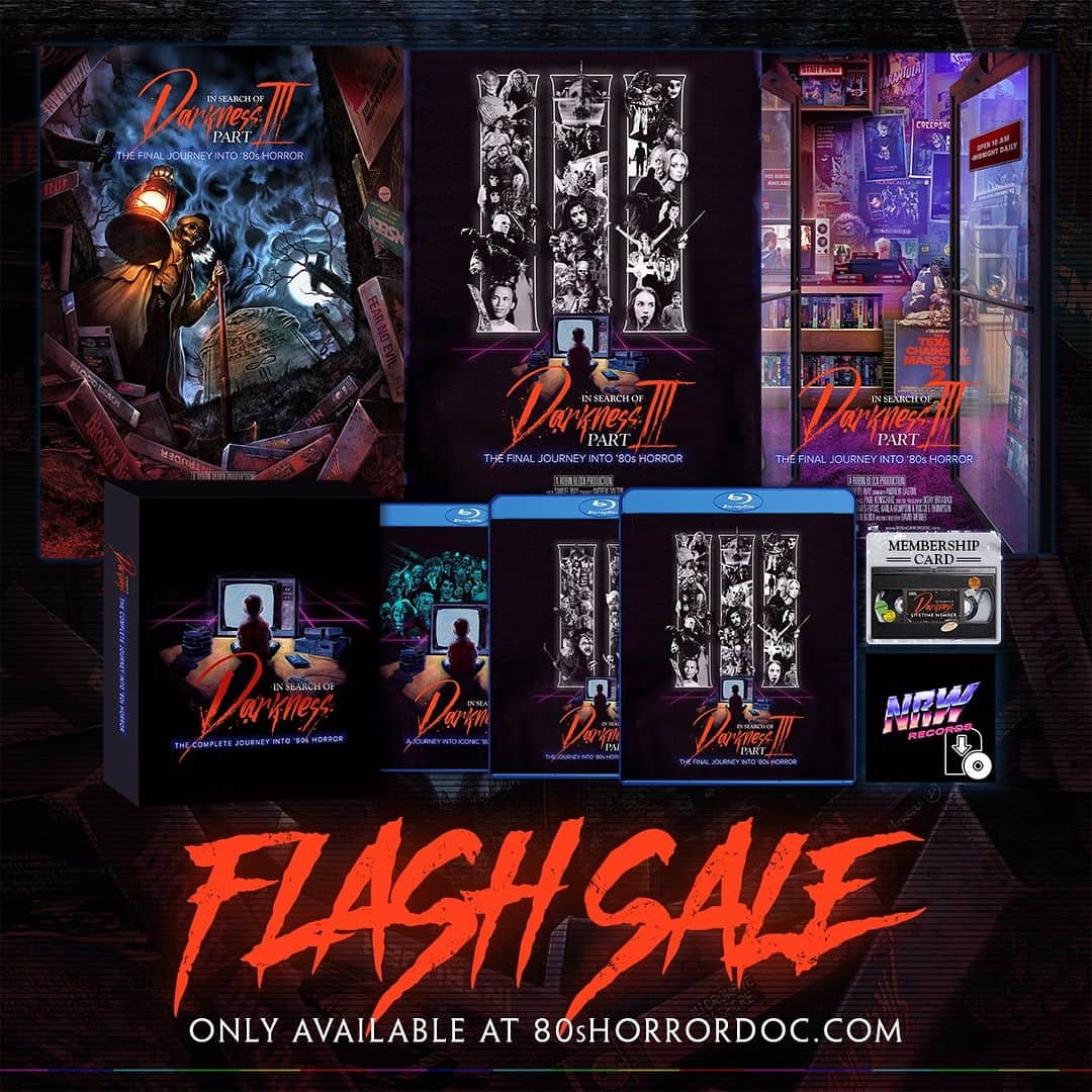 コリィ・テイラーのインスタグラム：「Nominated for the Fangoria Golden Chainsaw and Rondo Hatton Awards for Best Documentary, the @80shorrordoc In Search of Darkness: Part III is available to buy for less than 24 hours. Grab Part III with a bundle that includes three posters and more, or get the full trilogy. Sale ends at midnight tonight, so order at the link in my bio. #80shorrordoc」