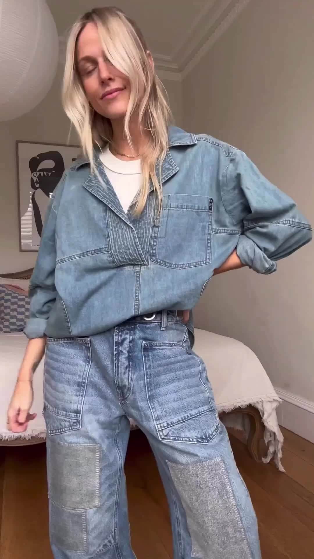 freepeopleのインスタグラム：「Obsessed with @joannalari's full denim look? So are we. Link in bio.   #whenyouwearFP」