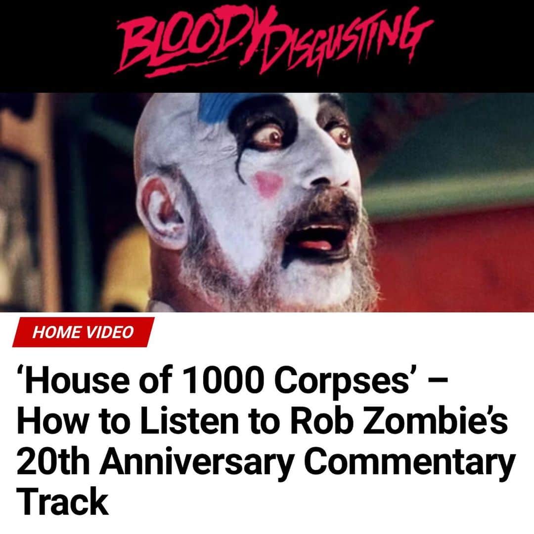 ロブ・ゾンビのインスタグラム：「Head over to @bdisgusting to find out how. #houseof1000corpses #robzombie」