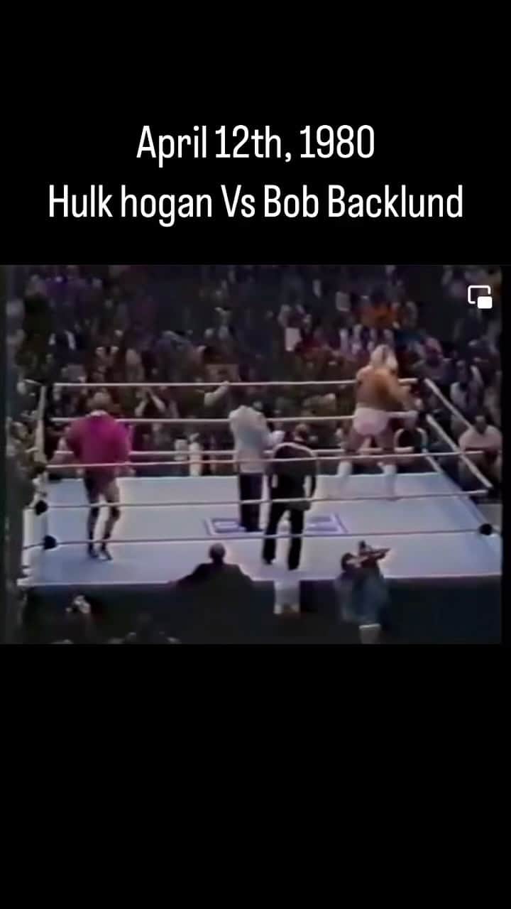 ハルク・ホーガンのインスタグラム：「43 Years ago Today! April 12th, 1980 Hulk Hogan Vs Bob Backlund  (Full Video on YouTube)  🌐Link: https://youtu.be/4b7xiHdixu8」