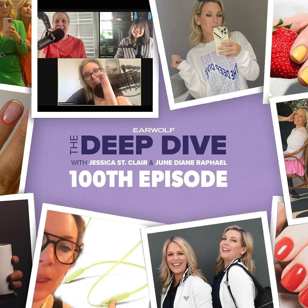 ジューン・ダイアン・ラファエルのインスタグラム：「Happy 100th episode Deep Divers!!!!! Love you @stclairjessica ( link to todays ep in link tree in bio )」