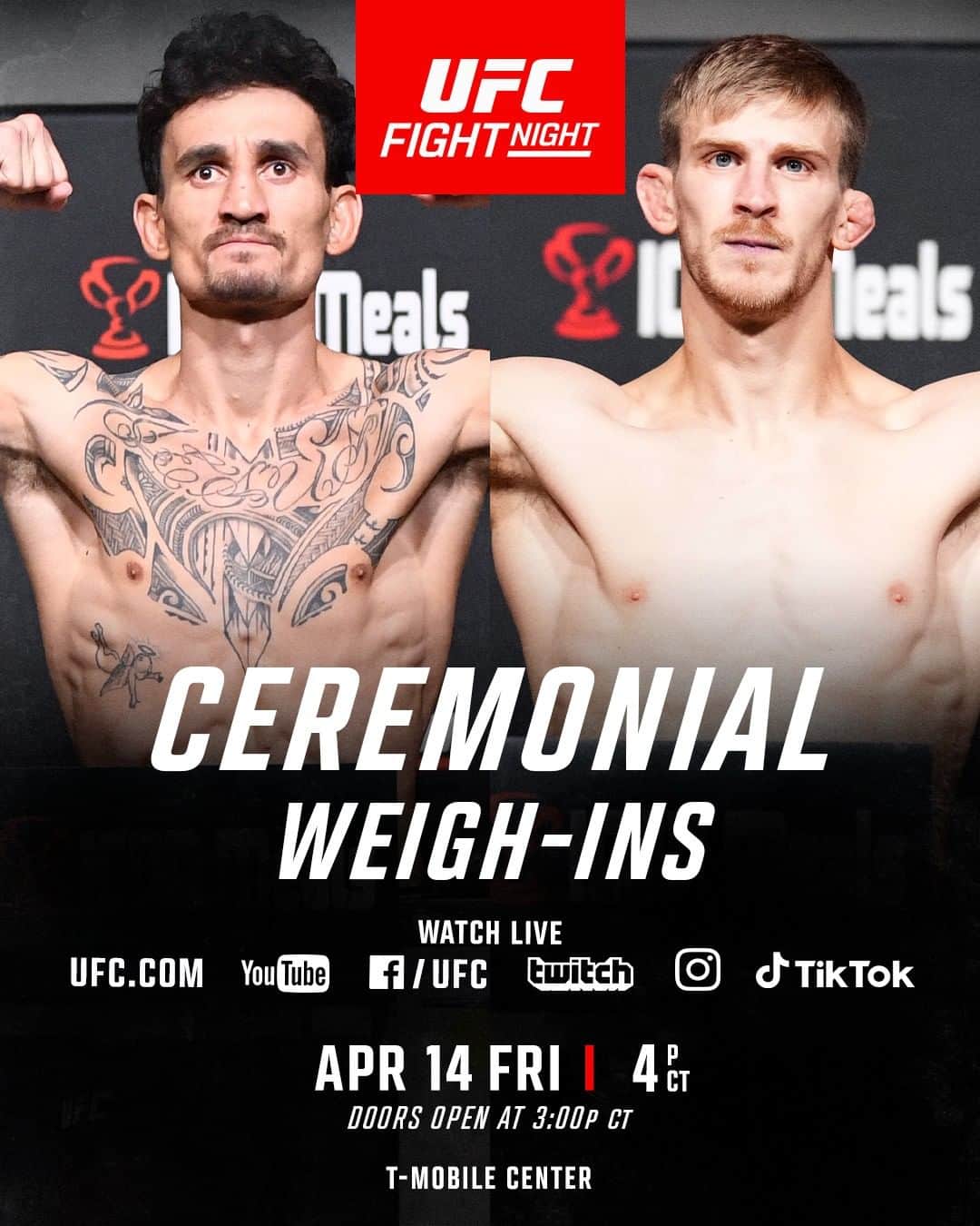 UFCさんのインスタグラム写真 - (UFCInstagram)「🗓 KC fans, mark your calendars!!! THIS FRIDAY, we have the Ceremonial Weigh-Ins going down at @TMobileCenter!   [ #UFCKansasCity | Doors 3pmCT | Free to Attend ]」4月13日 4時05分 - ufc