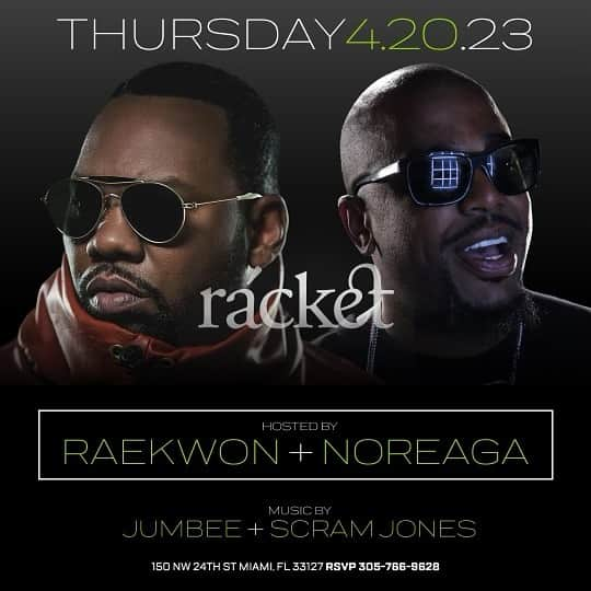 レイクウォンのインスタグラム：「Catch me 4/20 in MIA with my g's  @therealnoreaga  @scramjones at @racketwynwood !!! #420」