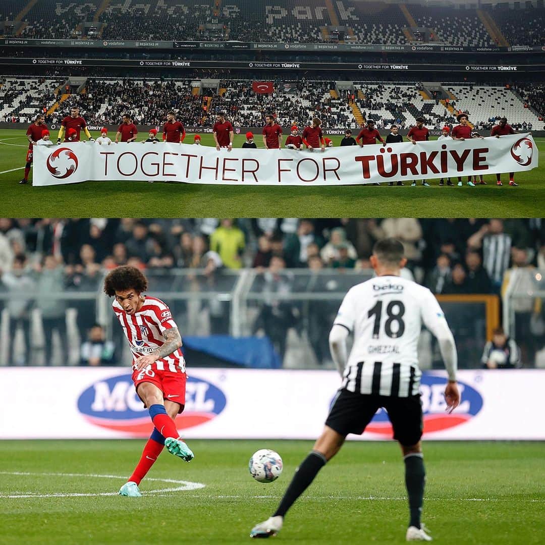 アクセル・ヴィツェルのインスタグラム：「#TogetherForTürkiye 🙏🏽❤️ @atleticodemadrid」