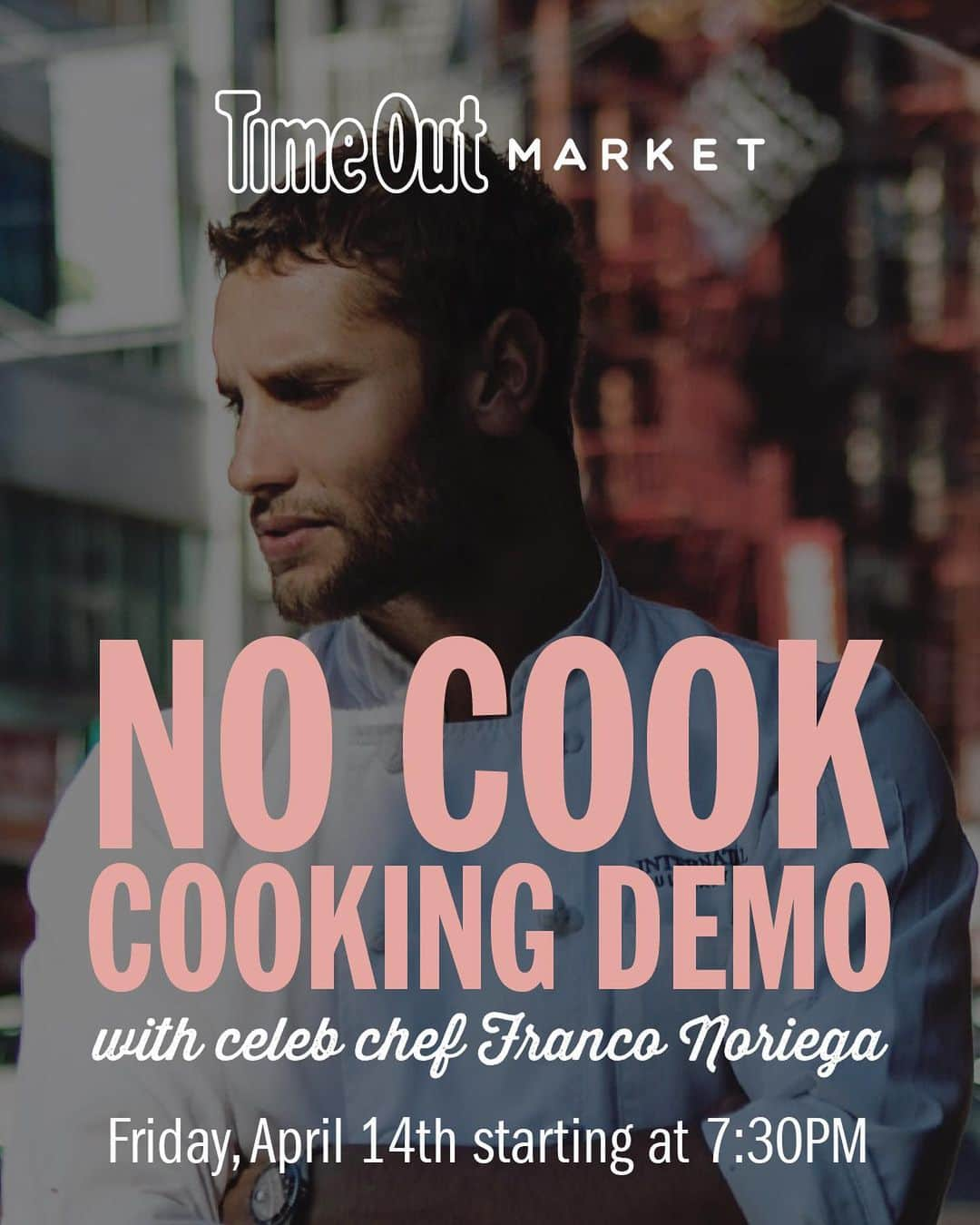 フランコ・ノリエガのインスタグラム：「They say if you can’t handle the heat, you should get out of the kitchen, but this is one hot chef that will make you want to stay.   Peruvian-American influencer and top chef Franco Noriega is coming to Time Out Market Miami for a one-night-only, no-cook cooking demo and a chance to meet the chef.   Guests will be able to stop by for the fun-filled evening and pick up all the ingredients they need to make an appetizer-sized ceviche. (Hence the “no-cook” part.)   Purchase tickets to cook along in our bio!   📅: Demo with @franconorhal Friday, April 14th at 7:30 [Ticketed - link in bio]」